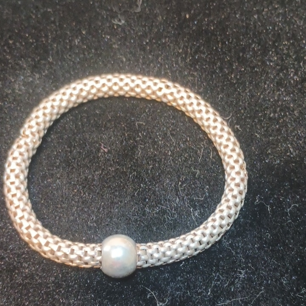 Sterling Silver Mesh Stretch Bracelet, Silpada